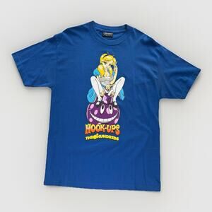 Hook-ups X The Hundreds Collab Brand Anime Shirt Alice in Wonderland Sz XL